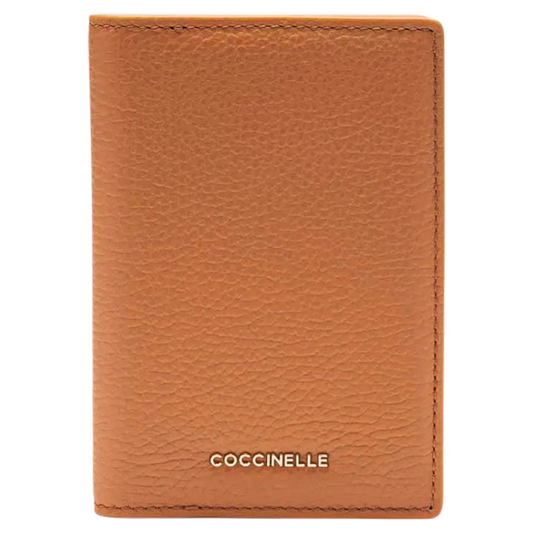 Coccinelle Metallic Soft Grained Leather Purse Cuir Tan Brown