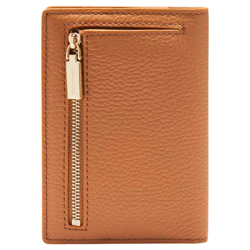 Coccinelle Metallic Soft Grained Leather Purse Cuir Tan Brown
