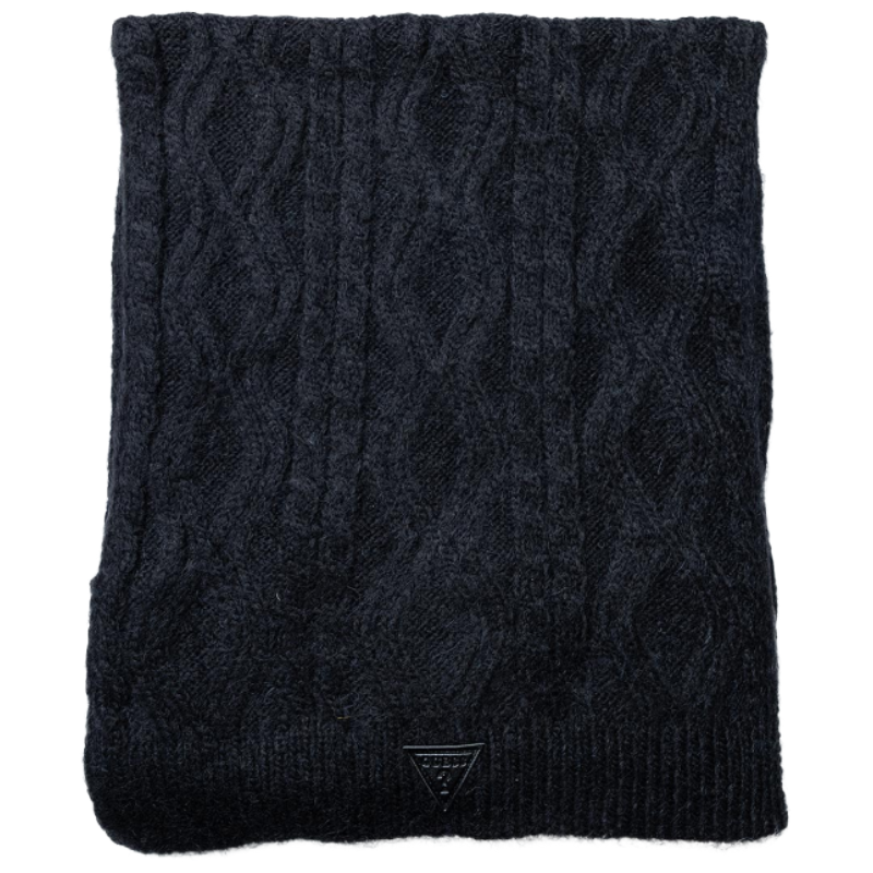 Guess Women's Cable Knit Wool Scarf, Black 