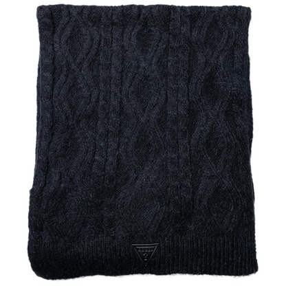 Guess Women's Cable Knit Wool Scarf, Black 