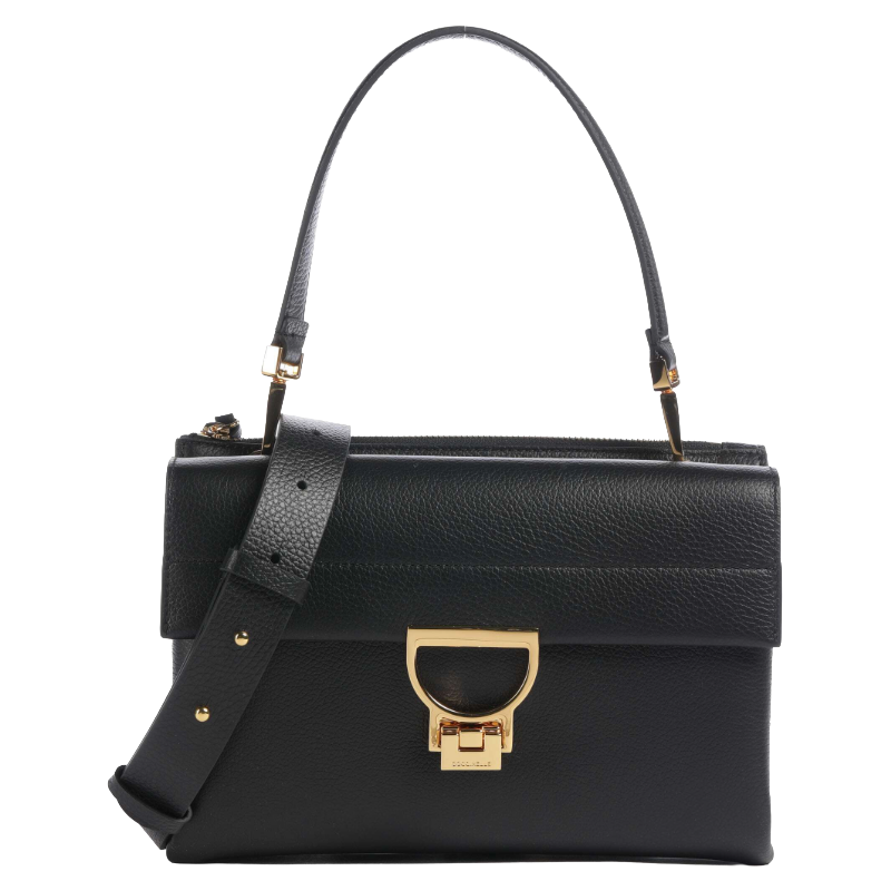 Coccinelle Womens Arlettis Handbag Grained Cow Leather Black