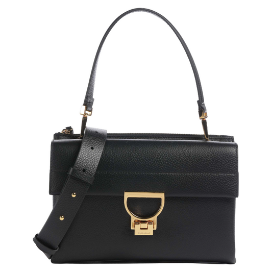Coccinelle Womens Arlettis Handbag Grained Cow Leather Black