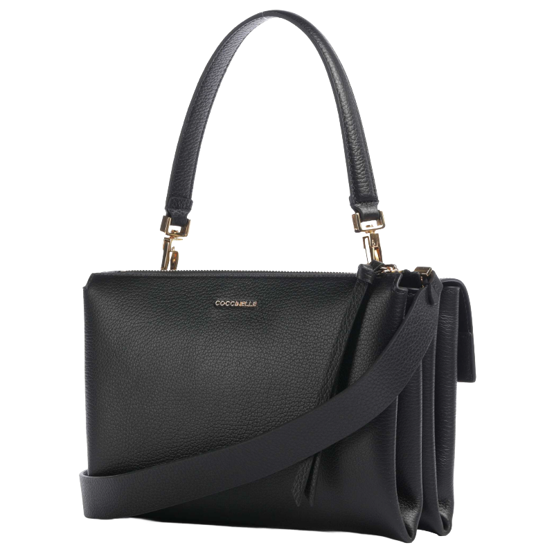 Coccinelle Womens Arlettis Handbag Grained Cow Leather Black
