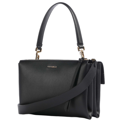 Coccinelle Womens Arlettis Handbag Grained Cow Leather Black
