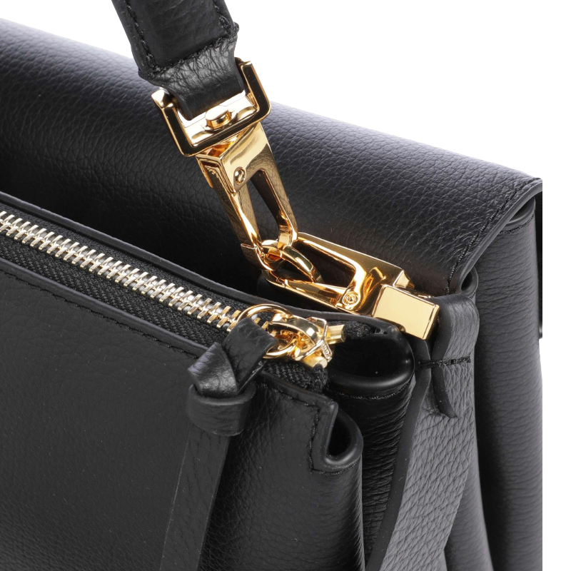 Coccinelle Womens Arlettis Handbag Grained Cow Leather Black