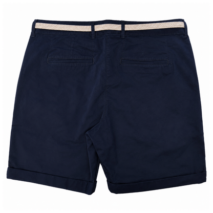 Tom Tailor Women's Chino Bermuda Shorts Navy & Beige Belt