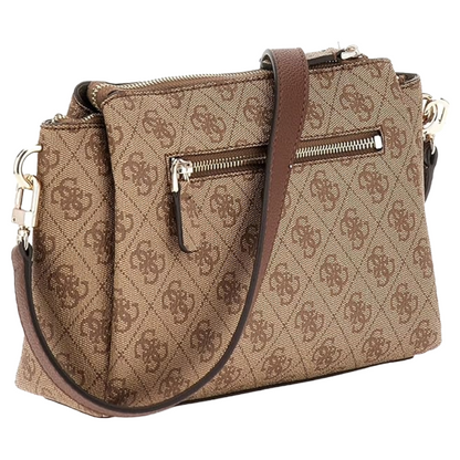 Guess Womens Noelle Crossbody Bag Latte Logo/Brown
