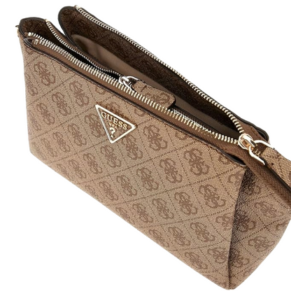 Guess Womens Noelle Crossbody Bag Latte Logo/Brown