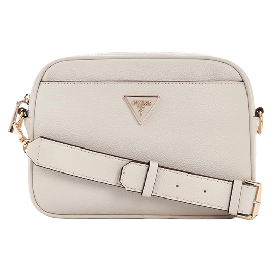 Guess Womens Meridian Crossbody Bag Ivory Light Grey