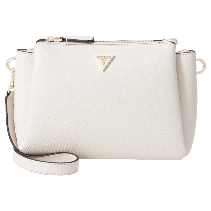 Guess Womens Noelle II Crossbody Bag Bone Beige/White
