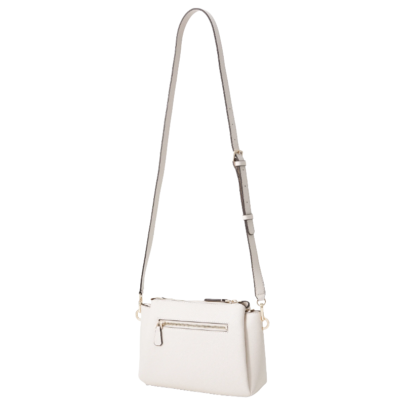 Guess Womens Noelle II Crossbody Bag Bone Beige/White
