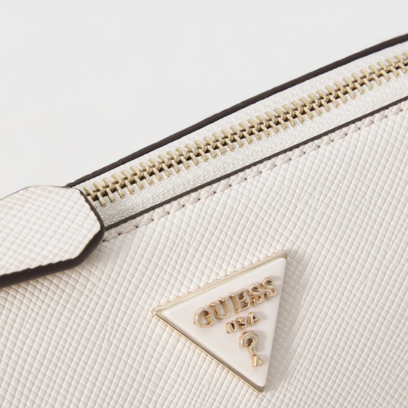 Guess Womens Noelle II Crossbody Bag Bone Beige/White