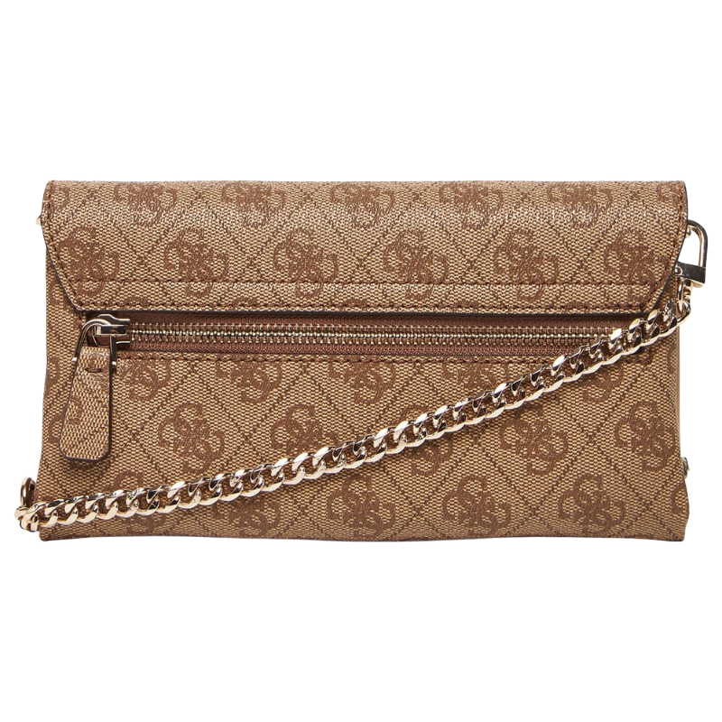 Guess Women's Noelle Mini Chain Crossbody Bag Latte Logo/Brown