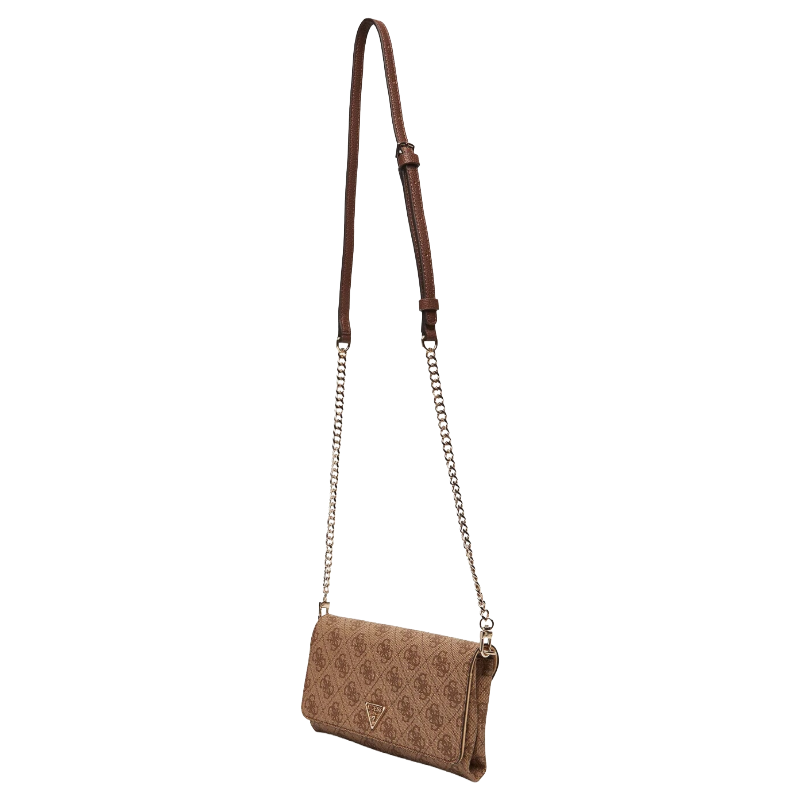 Guess Women's Noelle Mini Chain Crossbody Bag Latte Logo/Brown