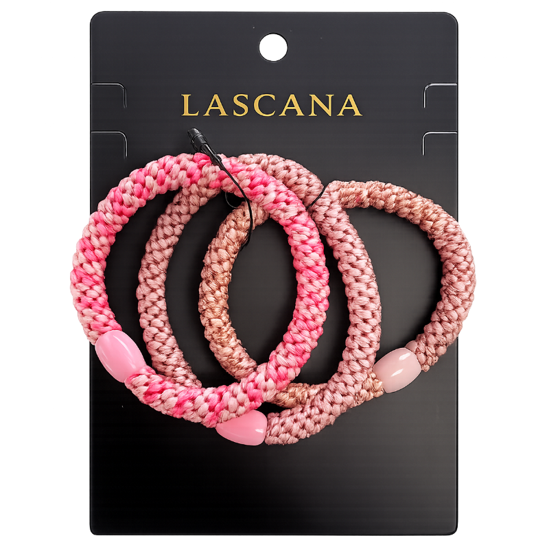 Hair Ties X3 Pack Pink/Rose/Beige Lascana