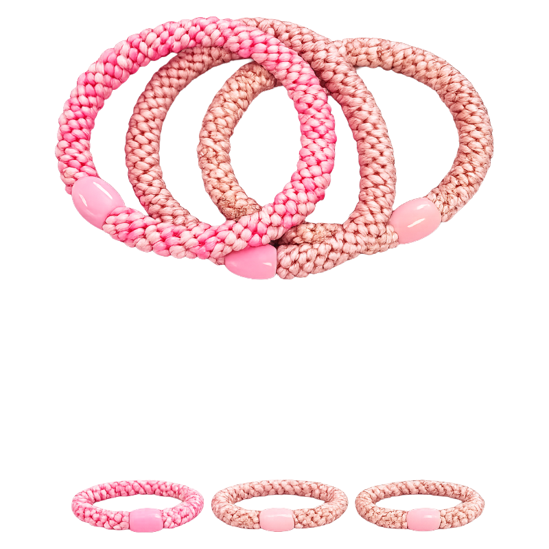 Hair Ties X3 Pack Pink/Rose/Beige Lascana