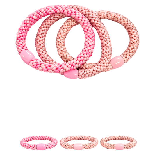 Hair Ties X3 Pack Pink/Rose/Beige Lascana