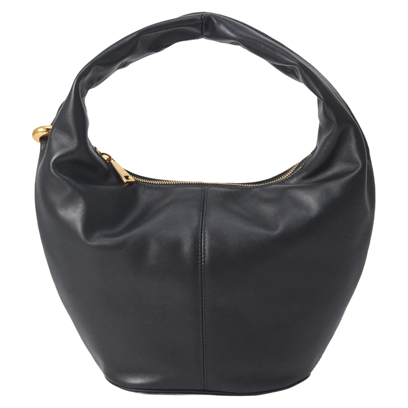 Furla Ring S Leather Hobo Shoulder Bag Black