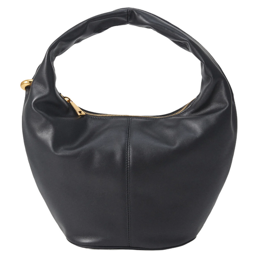 Furla Ring S Leather Hobo Shoulder Bag Black