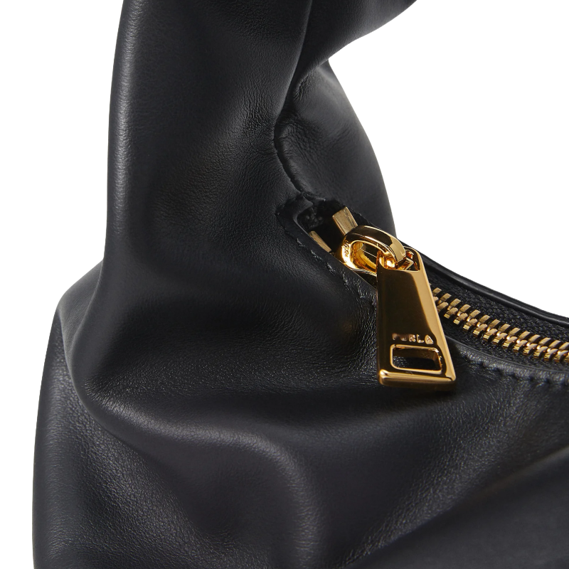 Furla Ring S Leather Hobo Shoulder Bag Black