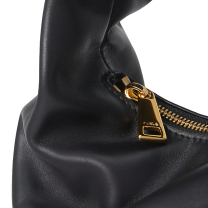 Furla Ring S Leather Hobo Shoulder Bag Black
