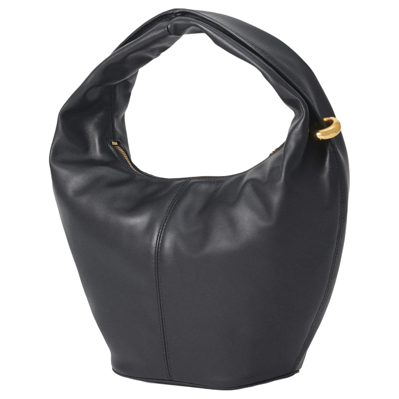 Furla Ring Mini Leather Hobo Handbag Nero Black