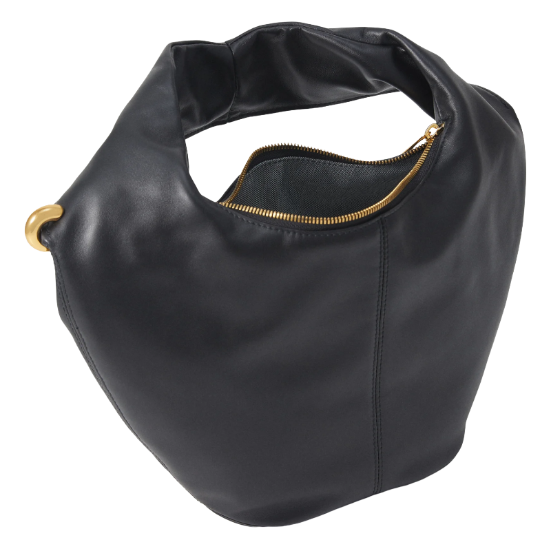 Furla Ring Mini Leather Hobo Handbag Nero Black