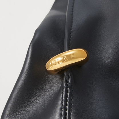 Furla Ring Mini Leather Hobo Handbag Nero Black