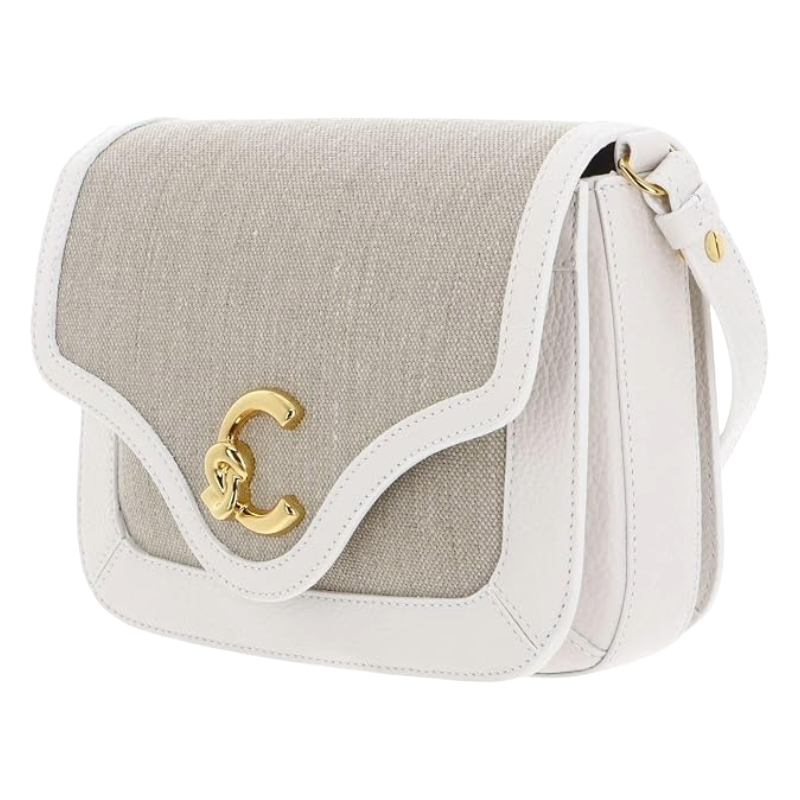 Coccinelle Women's C-Me Canvas Handbag Natural/White