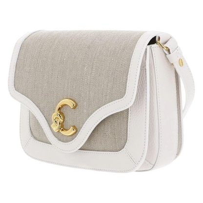 Coccinelle Women's C-Me Canvas Handbag Natural/White