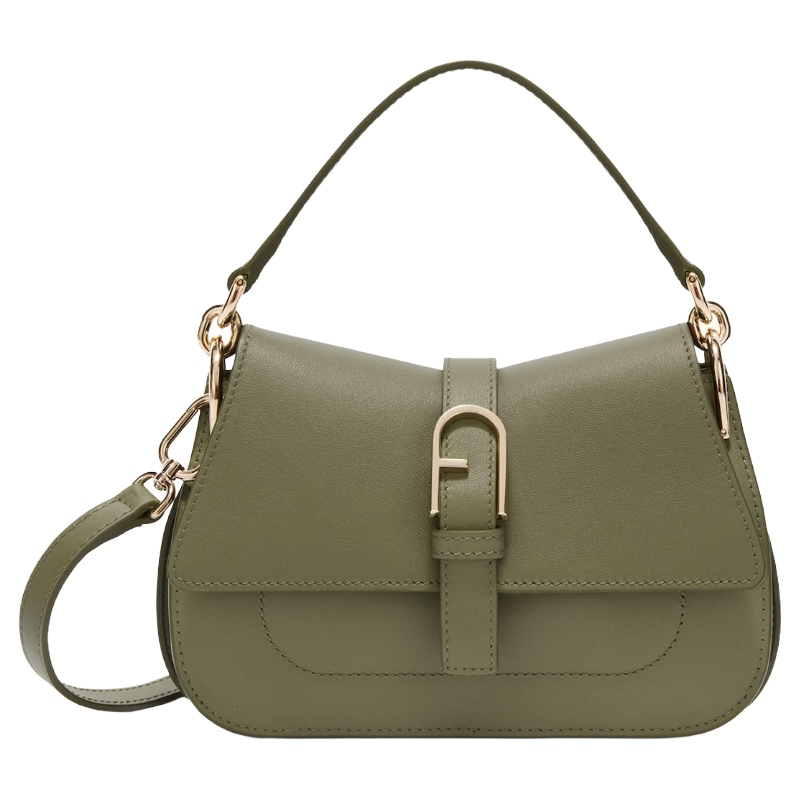 Furla Flow Mini Top Handle Leather Handbag Sage Green