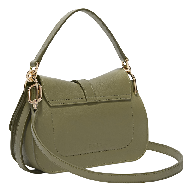 	 Furla Flow Mini Top Handle Leather Handbag Sage Green