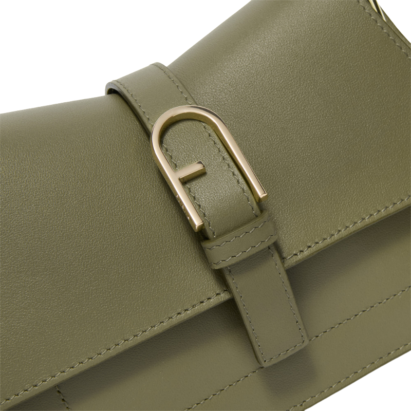 	 Furla Flow Mini Top Handle Leather Handbag Sage Green