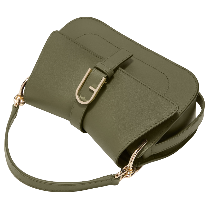 	 Furla Flow Mini Top Handle Leather Handbag Sage Green