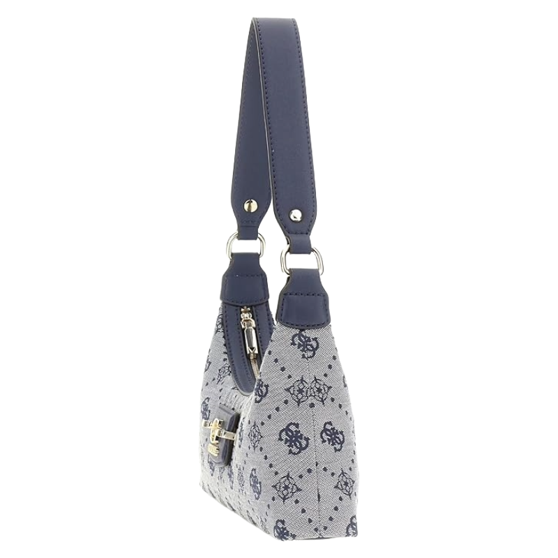 Guess Neda Zip Top Shoulder Bag Navy Blue