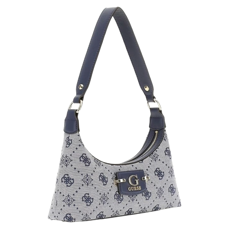 Guess Neda Zip Top Shoulder Bag Navy Blue
