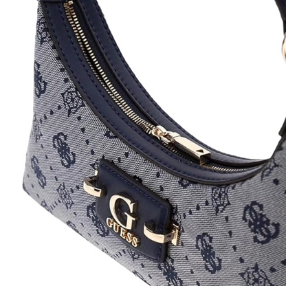 Guess Neda Zip Top Shoulder Bag Navy Blue