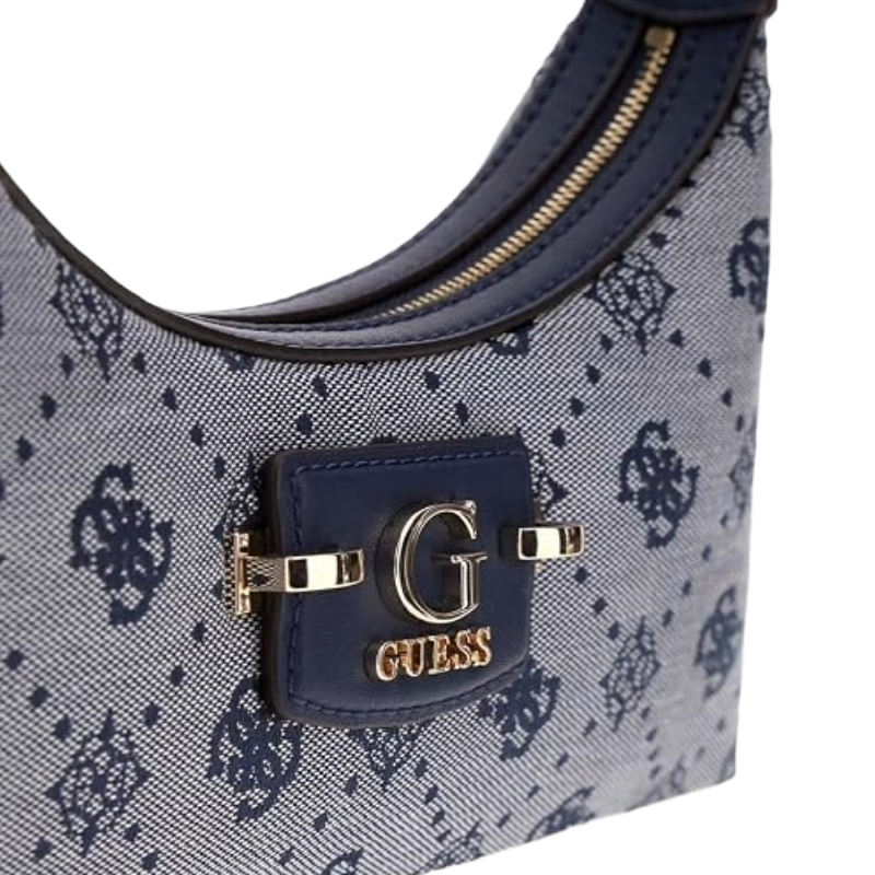 Guess Neda Zip Top Shoulder Bag Navy Blue