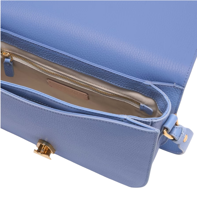 Coccinelle Dew Leather Crossbody Bag Azul Blue