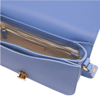 Coccinelle Dew Leather Crossbody Bag Azul Blue