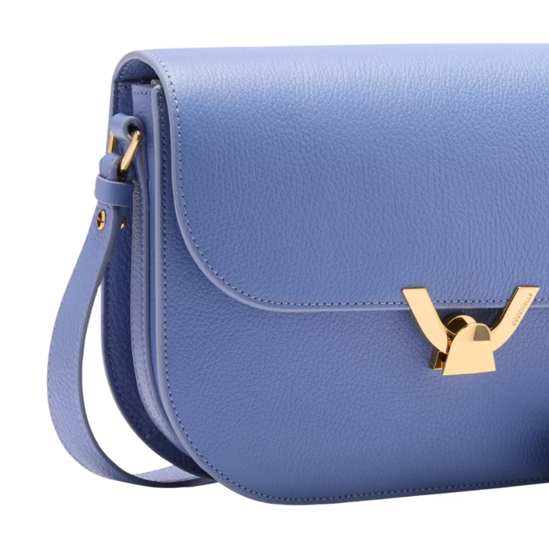 Coccinelle Dew Leather Crossbody Bag Azul Blue