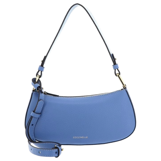 Coccinelle Merveille Leather Shoulder Handbag Azul Blue