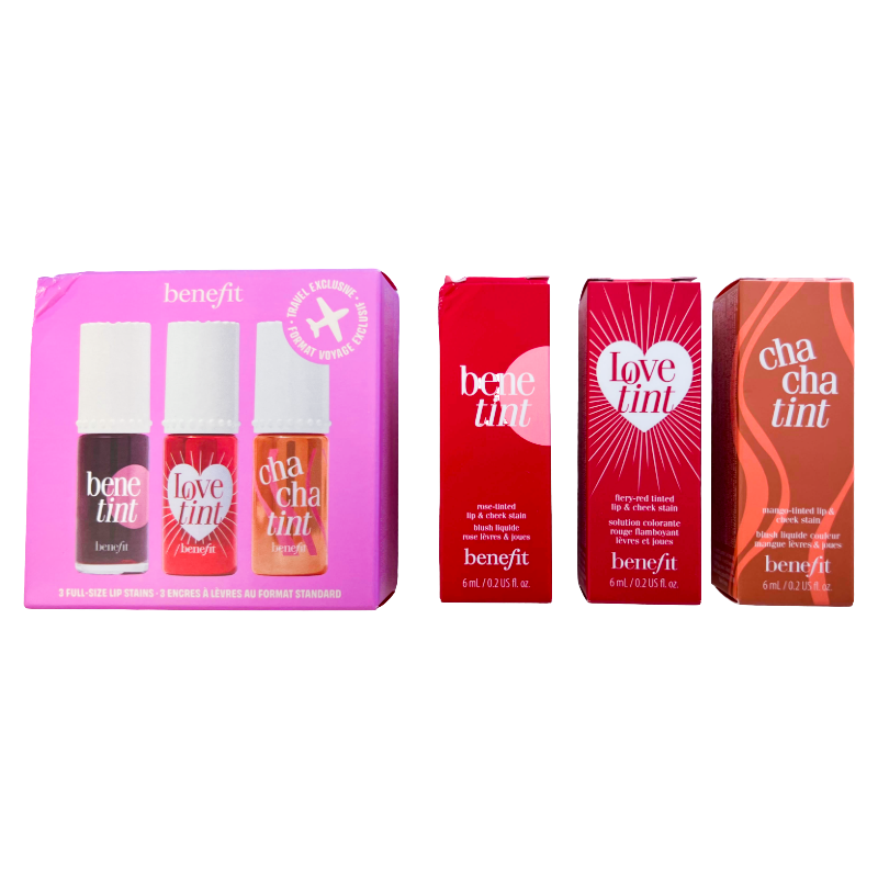Benefit Lip & Cheek Stain Make Up Set Benetint Love Tint Cha Cha Tint (Blemished Box)