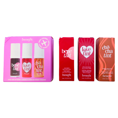 Benefit Lip & Cheek Stain Make Up Set Benetint Love Tint Cha Cha Tint (Blemished Box)