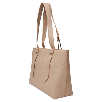 Coccinelle Women's Malory Beige Leather Tote Handbag