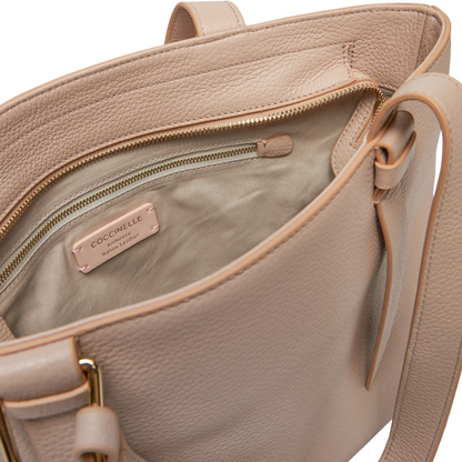 Coccinelle Women's Malory Beige Leather Tote Handbag