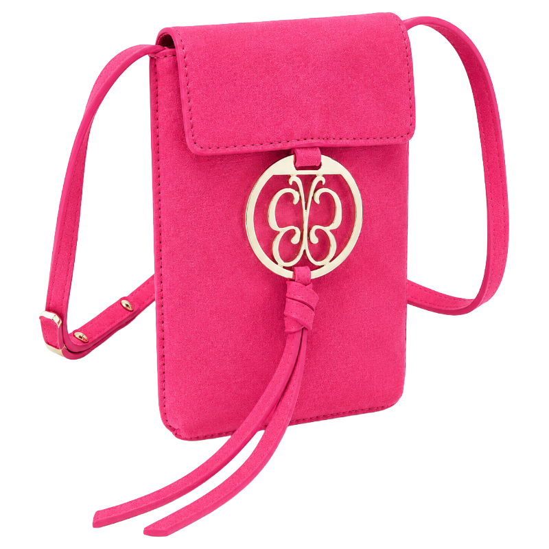 Lascana Mini Shoulder Phone Bag Pink Faux Leather