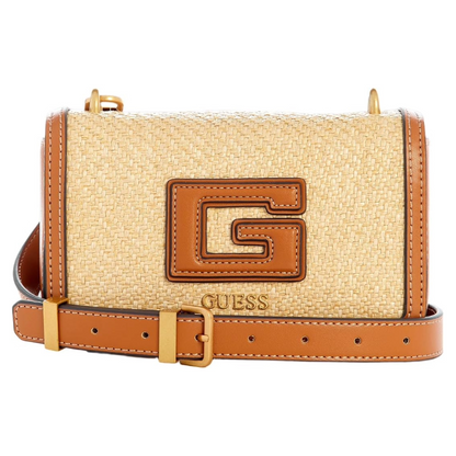 Guess Women's G Status Mini Crossbody Bag Natural / Cognac