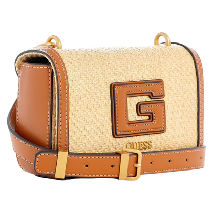 Guess Women's G Status Mini Crossbody Bag Natural / Cognac