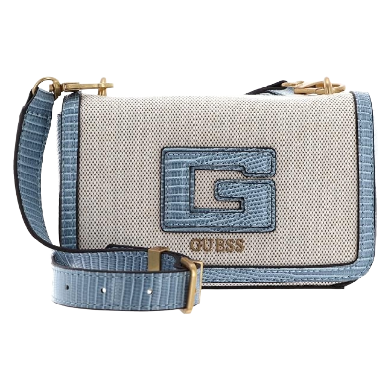 Guess Women's G Status Mini Crossbody Bag Natural / Light Denim Blue